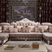 酷可斯1195简欧客厅沙发 欧式双贵妃古典布艺沙发  欧式组合沙发